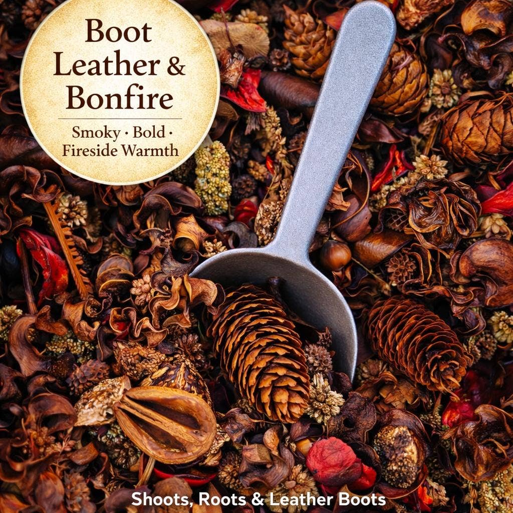 Boot Leather & Bonfire Handcrafted Potpourri - Detail