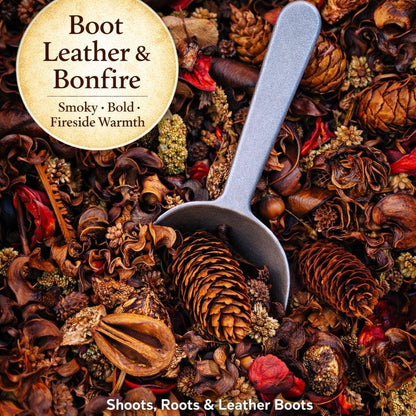 Boot Leather & Bonfire Handcrafted Potpourri - Detail